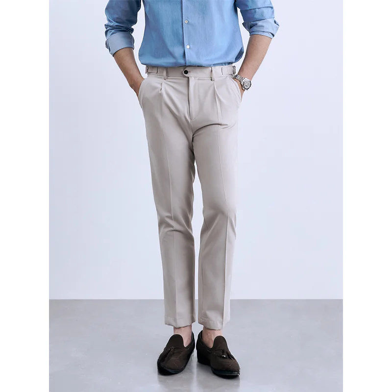 English Gentleman Cracker Khakitrousers 남성 여름 비즈니..