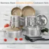 Professional Stainless Steel Induction Cookware Set, Stainless Steel Ceramic Nonstick Pan Set, Impact-bonded Technol 2
