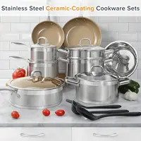 Professional Stainless Steel Induction Cookware Set, Stainless Steel Ceramic Nonstick Pan Set, Impact-bonded Technol 2