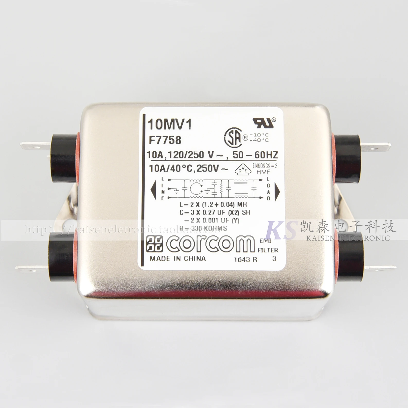 

10MV1 F7758 6609056-3 10A механическое промышленное управление медицинское оборудование Corcom UL CSA фильтр