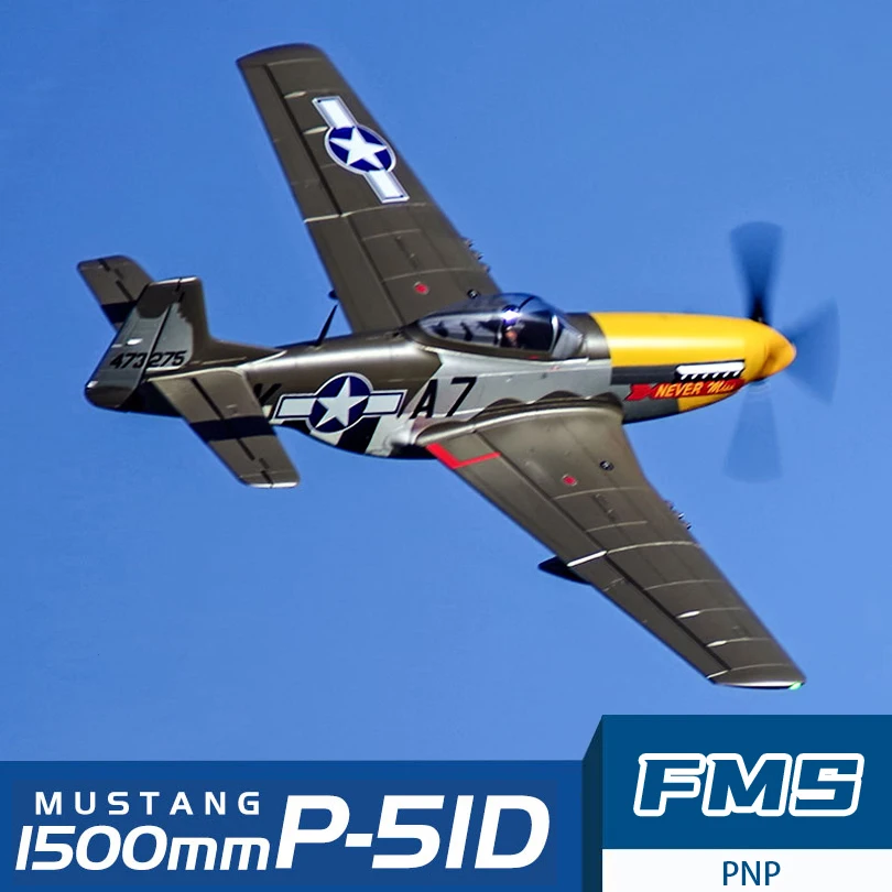 Fms P51 P-51D Rc Aereo 1500Mm 1.5M Mustang 6S Con Retrattili Led Reflex Gyro World War Ii Simulazione Aereo Modello Giocattoli Pnp