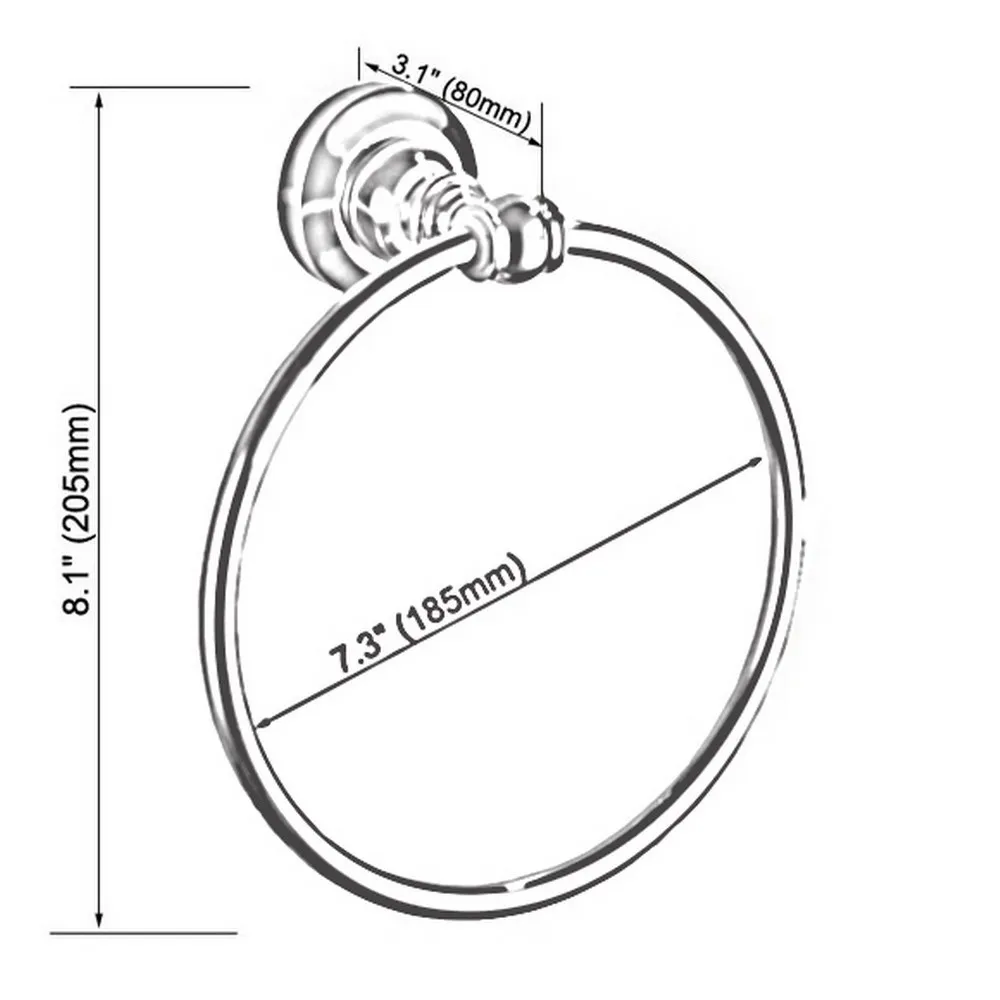 Polished Chrome Brass Bathroom Wall Mounted Towel Ring Holder Bathroom Accessories Bath Hardware Fittings mba805