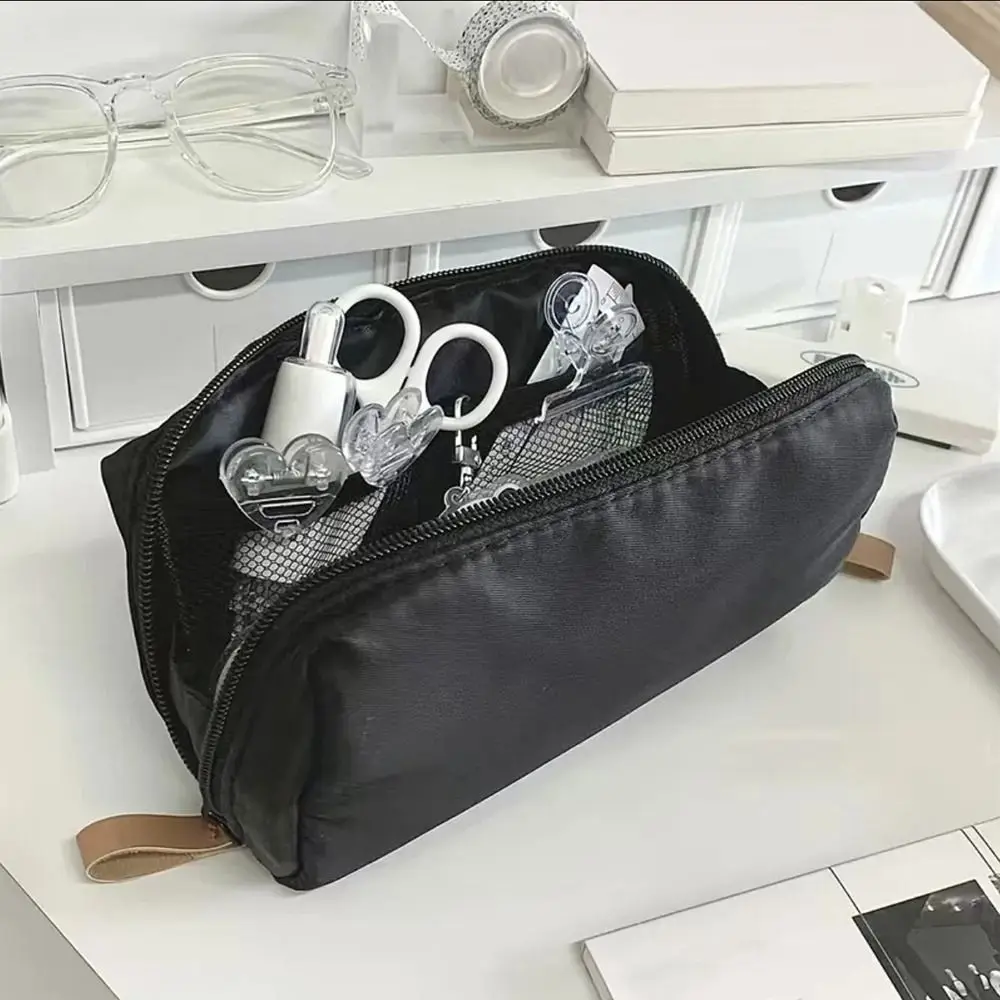 휴대용 캔버스 펜 가방 대용량 검은색 연필 케이스 학교로 돌아가는 선물 펜 상자 학생용