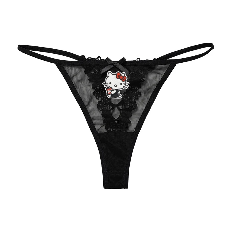

New Kawaii Anime Hello Kitty Underwear Thong Cute Cartoon Sexy Thin Ribbon Funny Sports Lace Large Skin Friendly Sterile Panties
