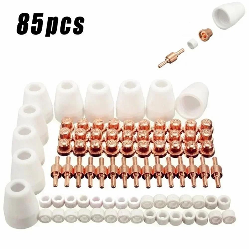 40/65/85Pcs Air Plasma Cutting Tips For LG-40 PT-31 Cutter Consumables CUT-40 CUT-50D Swirling Rings Electrode Shield Cups 2