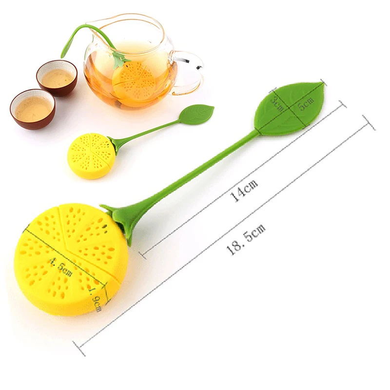 BargainHarbor Tea Strainer Silicone Strawberry Lemon Design Loose Tea Leaf Strainer Bag Herbal Spice Infuser Filter Tools images - 6