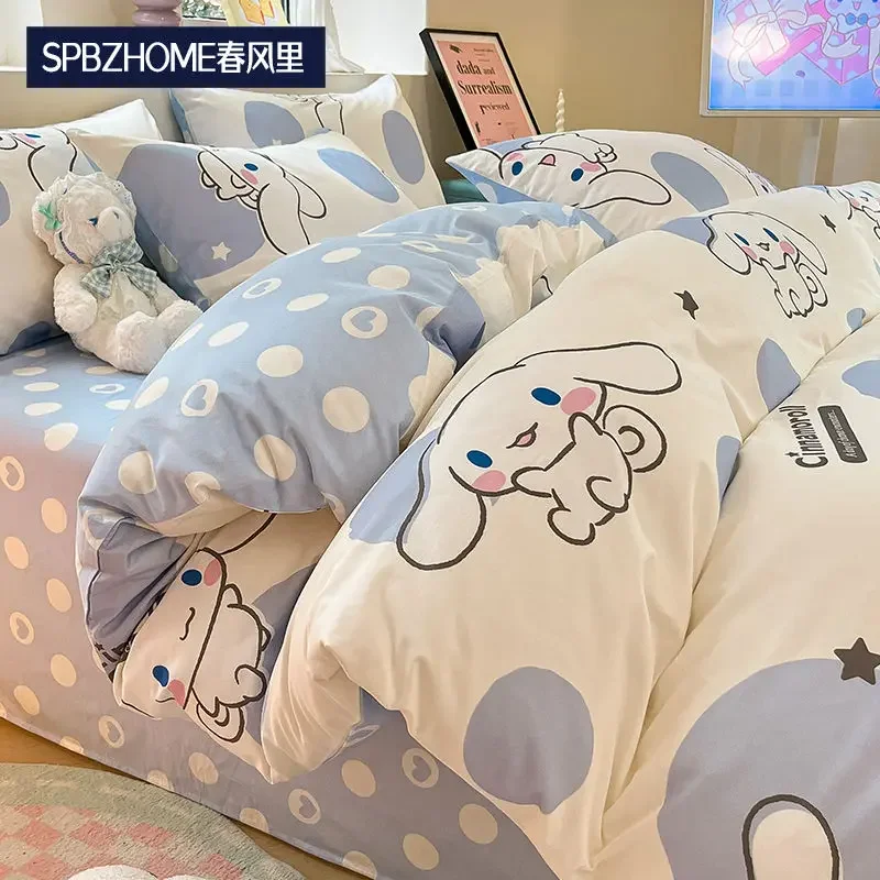 

Sanrioed Kawaii аниме мультфильм серия 100 хлопок мультфильм покрывало простыня студенческое общежитие одноразмерная кровать