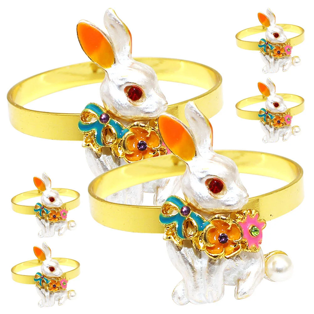 

6pcs Napkin Rings Holiday Birthday Party Serviette Buckles Easter Decorations