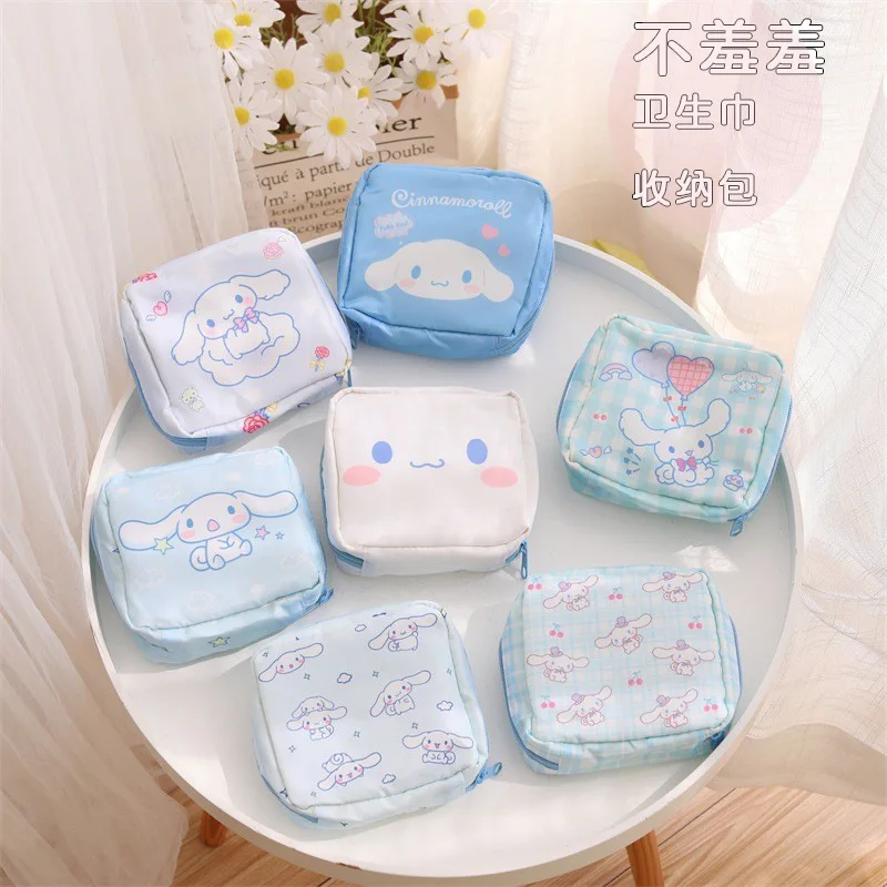 

Cartoon Big-eared Dog Kuromi Sanitary Napkin Bag, Portable Napkin Storage Bag for Teenage Girls, Cotton Menstrual Bag