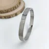 Classic Roman Numeral Stainless Steel Gold Plated Women's Bracelet, High Quality Silver Bracelet, Wedding Party Jewelry 5