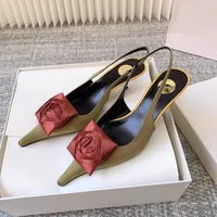 Sandales élégantes à talons hauts pour femmes européennes et américaines, sexy, pour fêtes et mariages, avec fleurs et découpe arrière, à bout pointu, très tendance 3