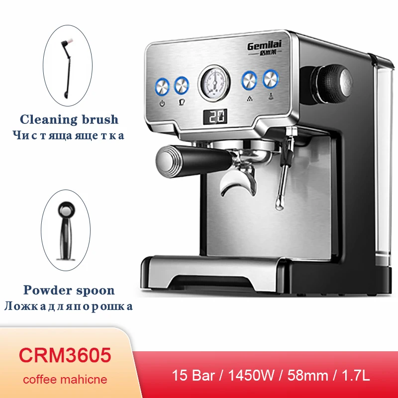 15bar Coffee Machine Concentrated Coffee Semi-Automatic Pump Type Cappuccino Machine Italian CRM3605 1450W