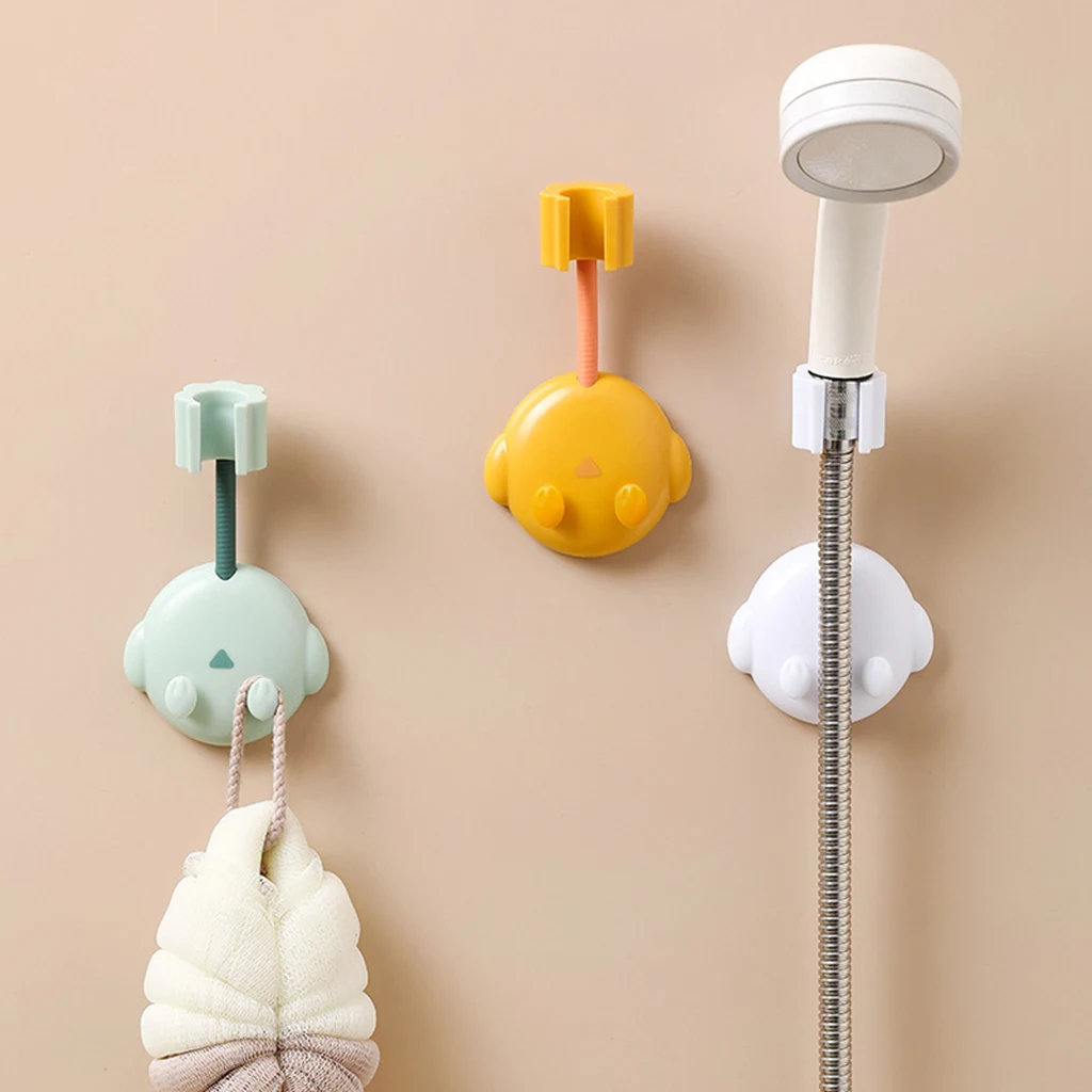 360&deg; Shower Adjustable Hand Shower Holder Suction Cup Holder Universal Rail Head Bathroom Bracket 2 Hooks Stand