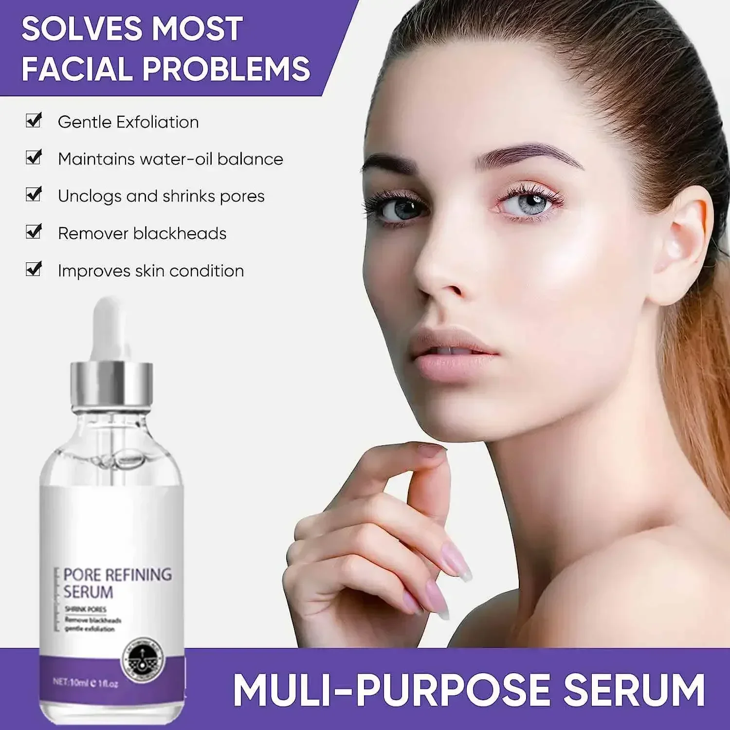 Pore Shrinking Serum Moisturizing Facial Essence for Relieving Dryness Oil Long-lasting Calming for Sensitive Skin Care 5