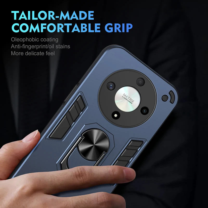 Luxury Armor Shockproof Phone Case with Magnetic Ring Holder