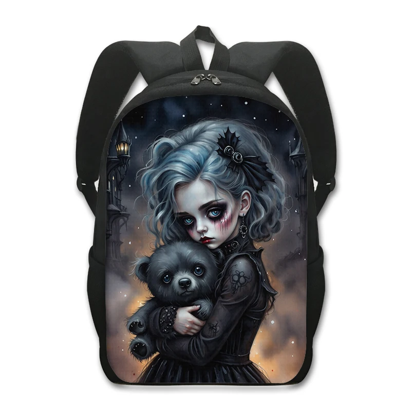 KOYI Skull Backpack For Kids – Gothic Floral Design, 16 Inch School Bag For Boys & Girls - View #4