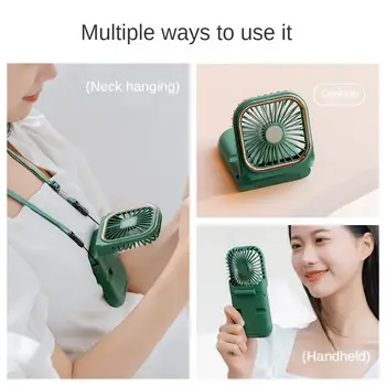 USB Portable Small Fan Can Hang Around The Neck Three Speed Adjustable High Wind and Low Noise Fan Summer Outdoor Equipment 1