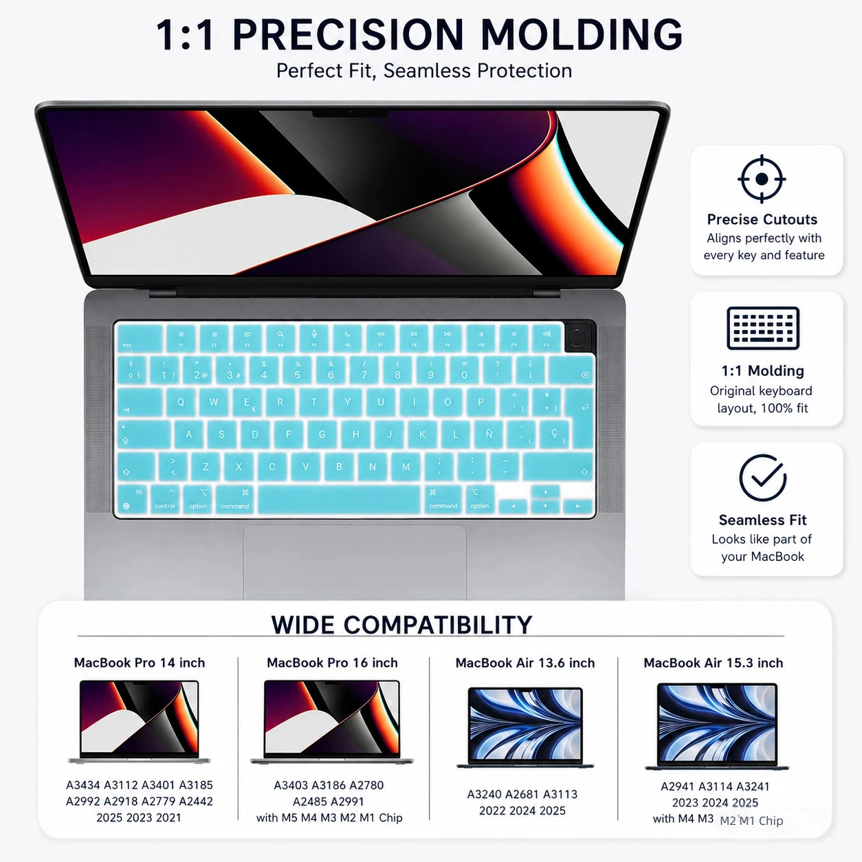 Spanish Silicone Keyboard Cover - Durable, High-Quality Protection
