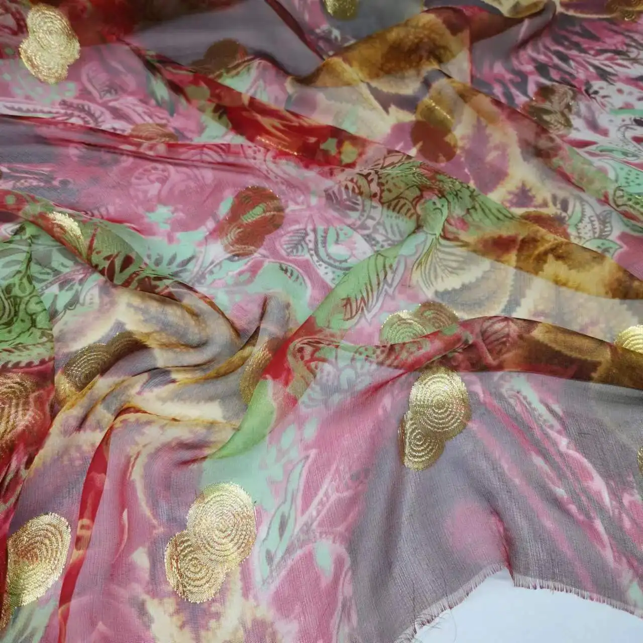 Saree Mulberry Silk Metallic Lurex Brocade Metallic Sudan Toub Fabric Soft Somali Dirac DIY Cloth Dress Scarf Material