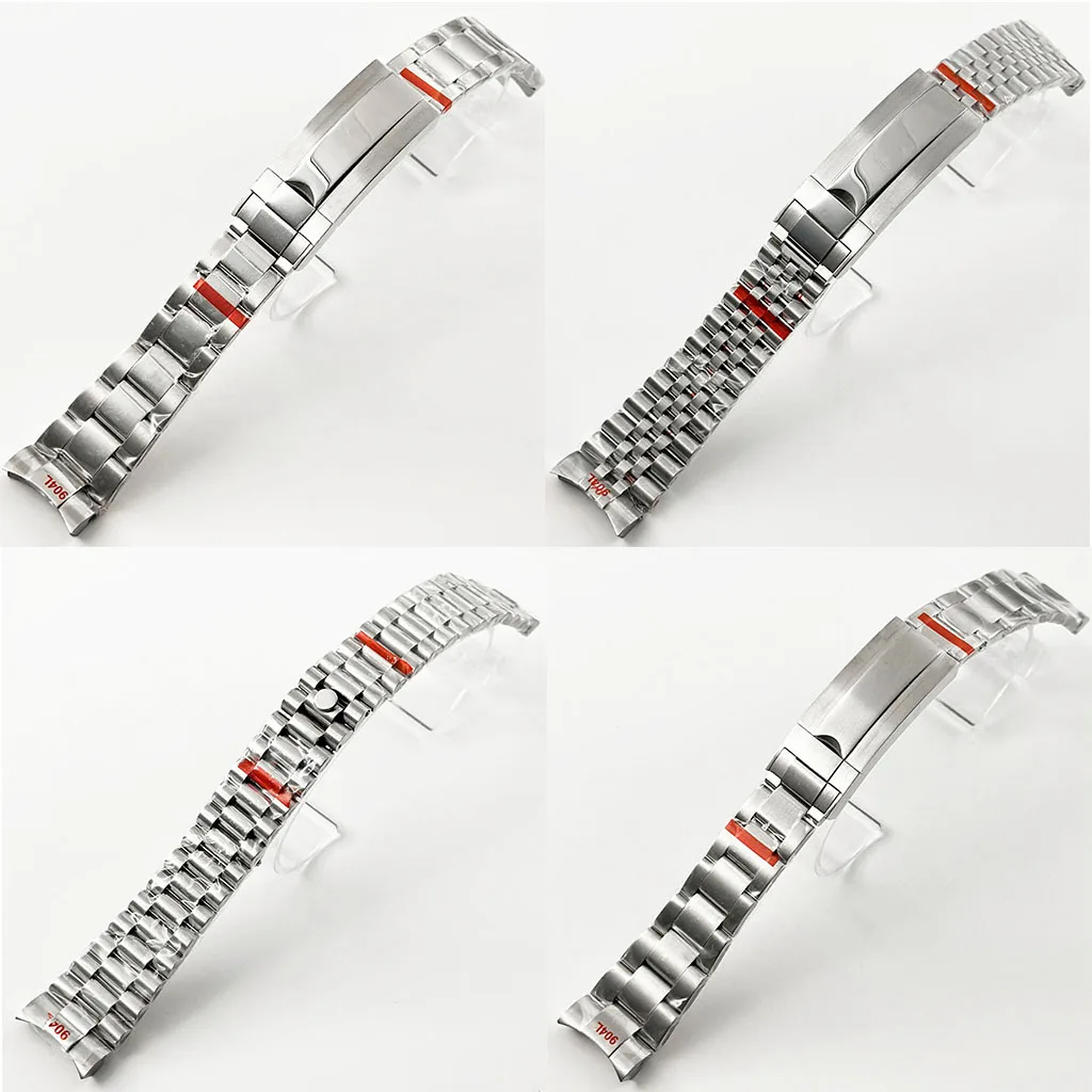 Высококачественный серебряный браслет из нержавеющей стали для подводной лодки в форме устрицы юбилея, Ширина 20 мм, 904L, Скользящий замок