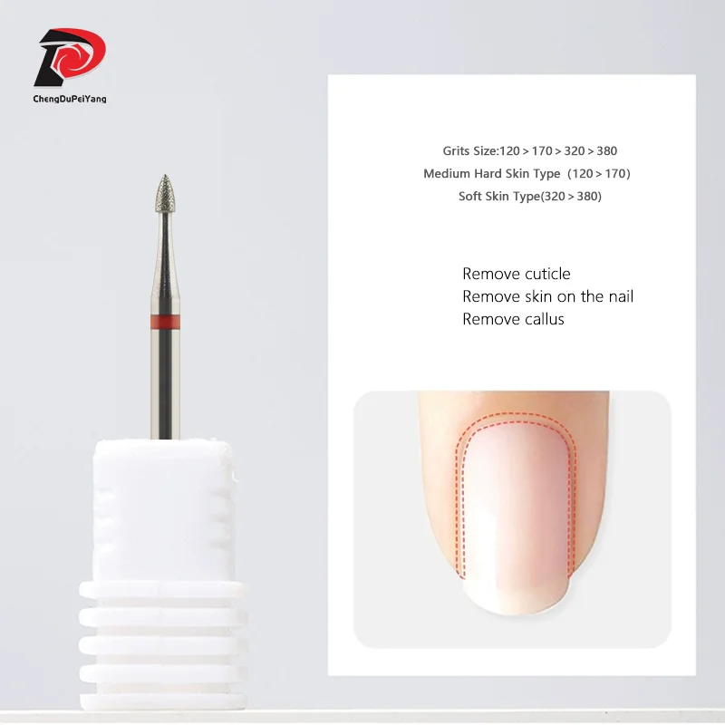 Conical Shape Diamond Bits Remove Callus  Manicure Tool Accessory Nail Drill Bits 4