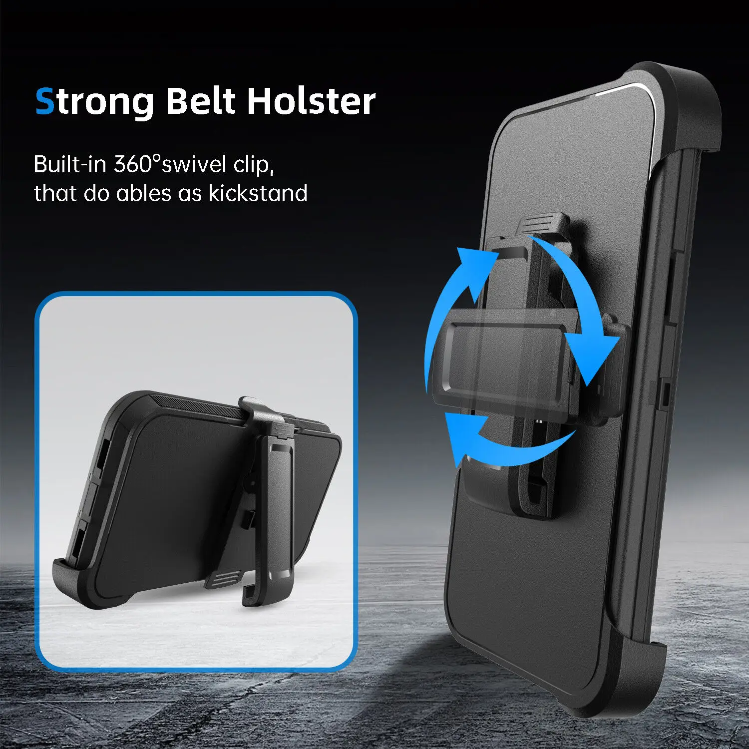 Hybrid Impact Shockproof Protective Armor Case with Belt Clip Holster