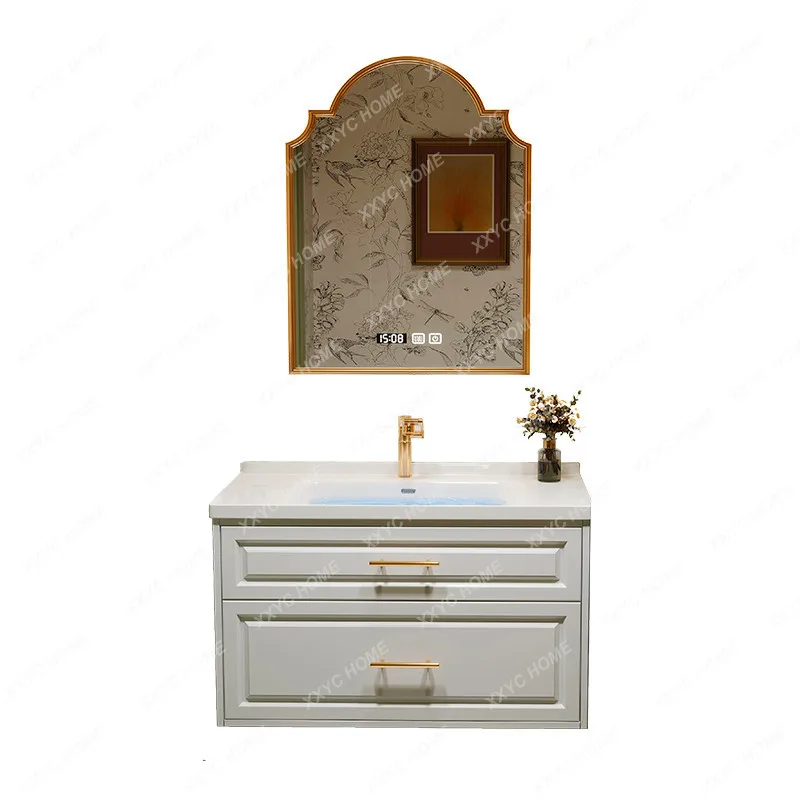 

Bathroom Cabinet Bathroom Stone Plate Hand Washing Inter-Platform Basin Combination