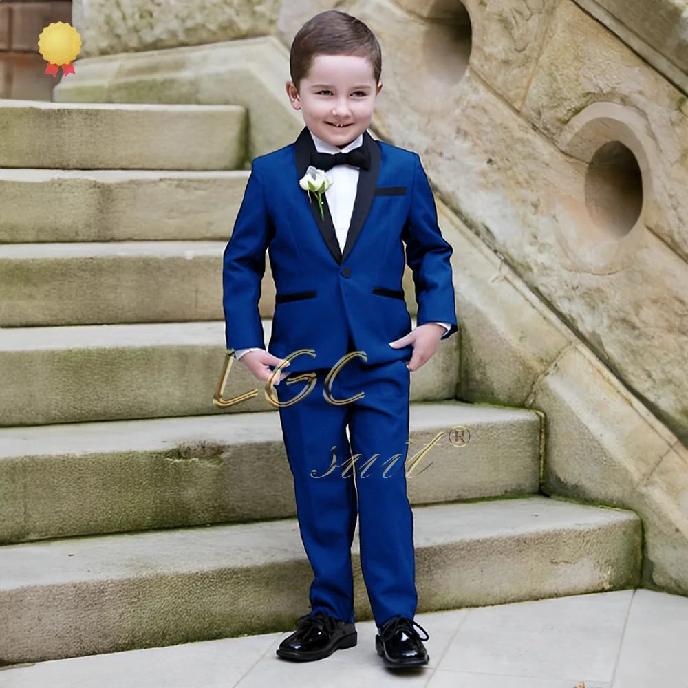 

Children's black shawl collar suit dress suit (jacket + trousers) suitable for children aged 2 to 16 years old customized tuxedo