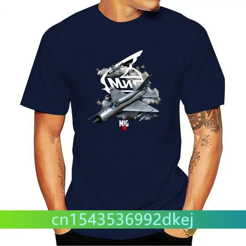 

Mig-21 Russian Aircraft T-Shirt Military Air Force Aircraft Fighter Black 2019 New Men T-Shirt Loose Clothes Cheap Tees