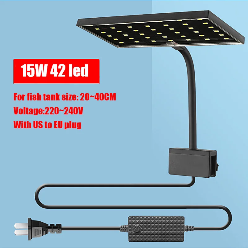 12W15W Fish Tank Clip Lamp 220V Led Hightlight White Color Waterproof Lamp Aquarium Lights aquarium light aquarium lamp