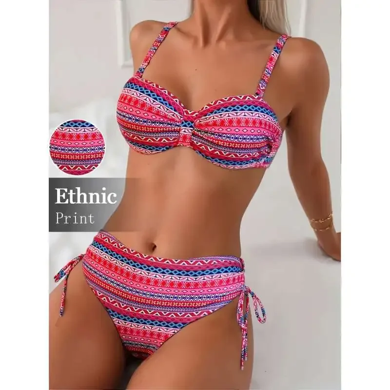 Sexy High-Waist Print Bikini – Two-Piece Trendy Swimwear - Image 3