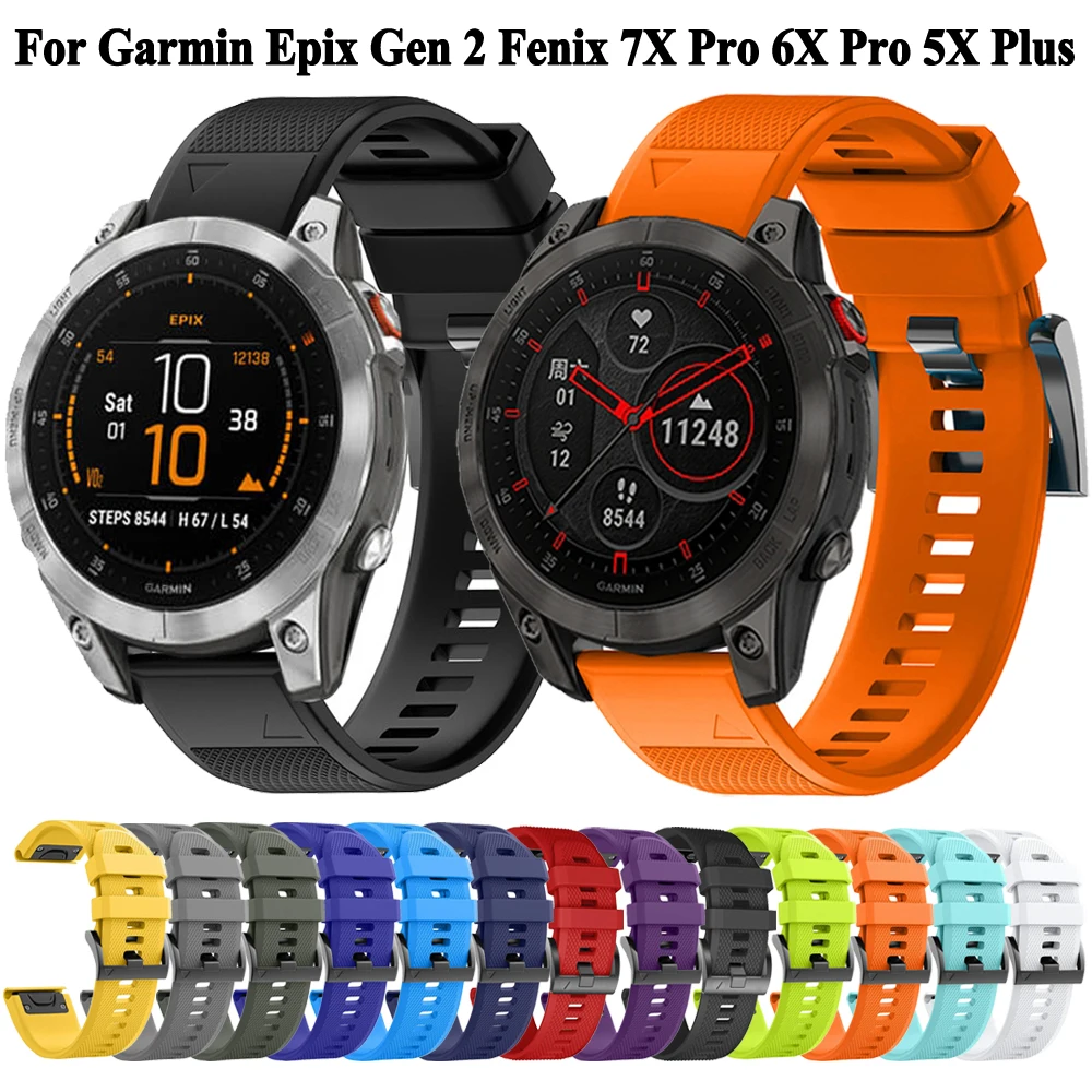 

Epix 2 Strap For Garmin Epix Gen 2 Fenix 6 6X Pro 7 7X Pro 5X Plus 935 945 955 965 Quickfit 26/22mm Silicone Watch Band Bracelet