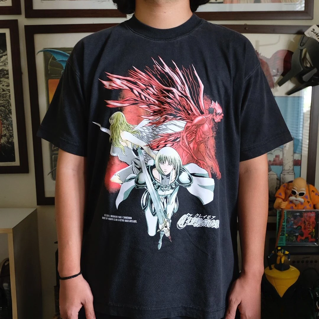 Vintage Claymore Anime Clare Norihiro Yagi Manga Grafik T-Shirt Baumwolle Herren Damen T-Shirt Sommer Streetwear