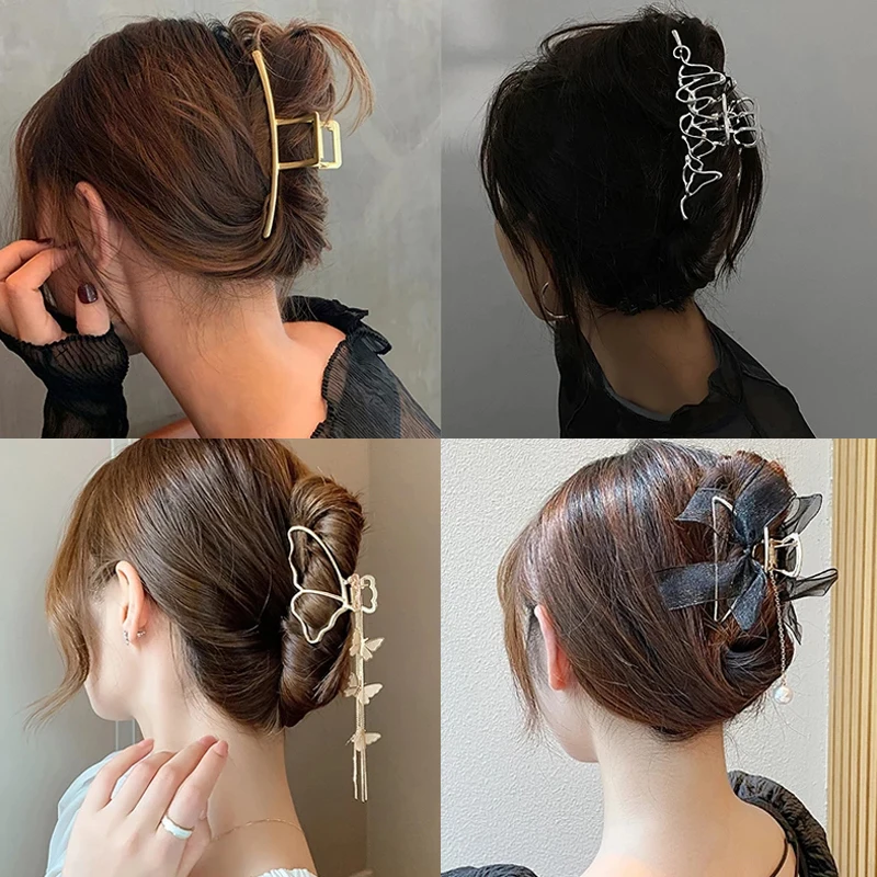 Pinza de pelo elegante para mujer, pinzas de pelo Vintage de Metal