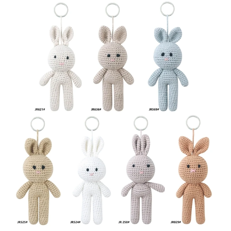 

Handmade Crochet Rabbit Shape Keychain Keyrings Creatively Presents Children Toy Keychains Birthday Presents