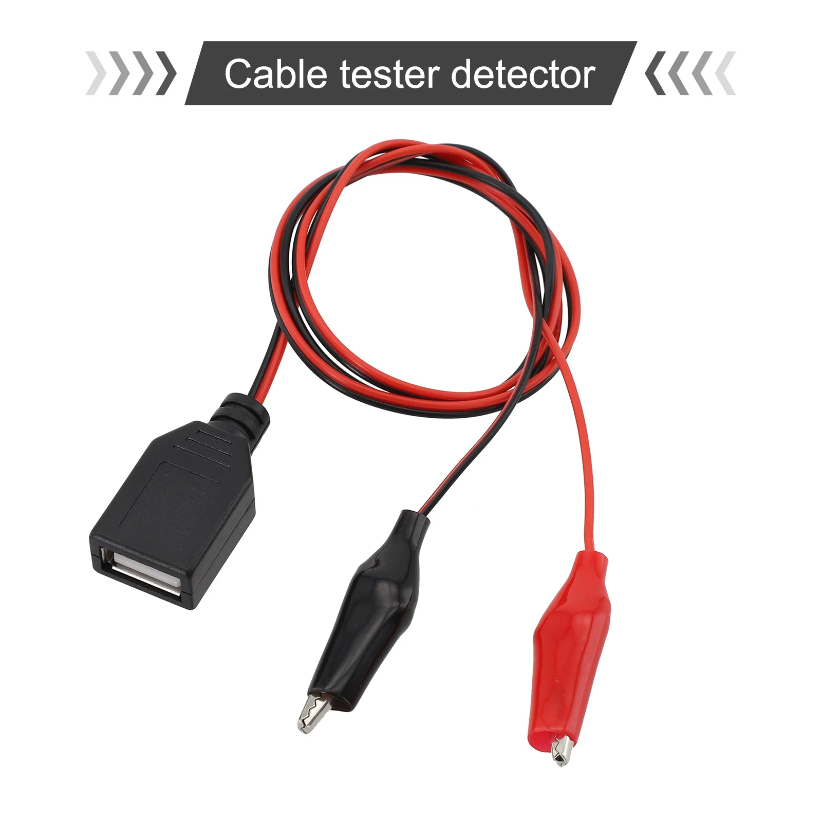 Alligator Test Clip USB Male To Female Connector Adapter Power Cord 60CM 3-5A 18AWG Power Cord Test Measurement