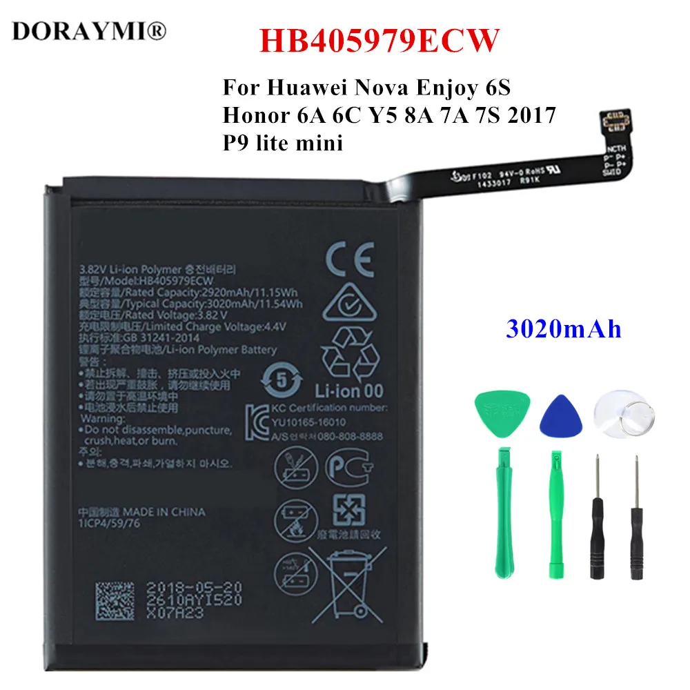 100% Batteria Originale Muslimah 3020Mah Per Huawei Nova Enjoy 6S Honor 6C Y5 2017 P9 Lite Mini Az-Al10 Tl00 L01 L12 Batterie