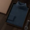 MVLYFLRT Autumn Winter New Men's Thickened High Collar 100% Cashmere Knitted Pullover Sweater Solid Color 932 4