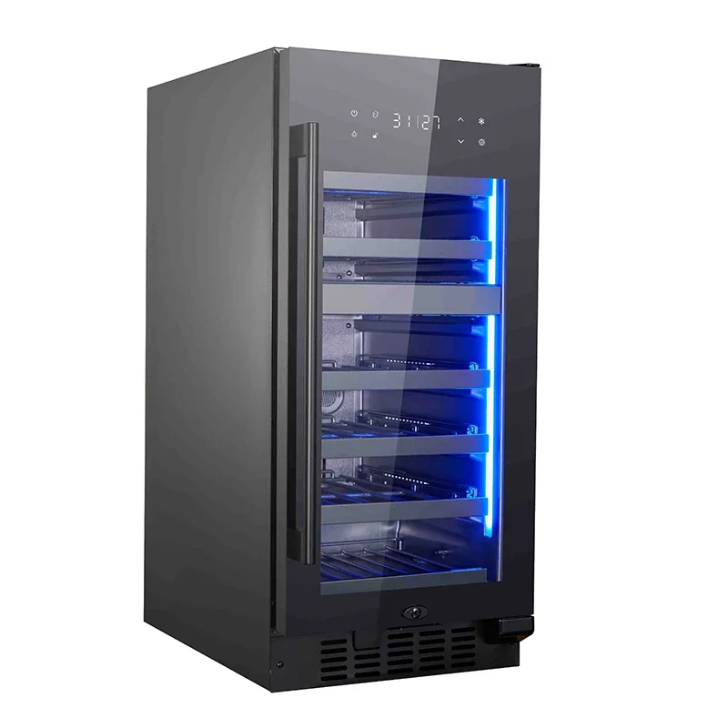 Vinopro 88L 32 Bottles Dual Zone Compressor Wine Cooler Black Door Control On-Door Wine Cellar Fridge
