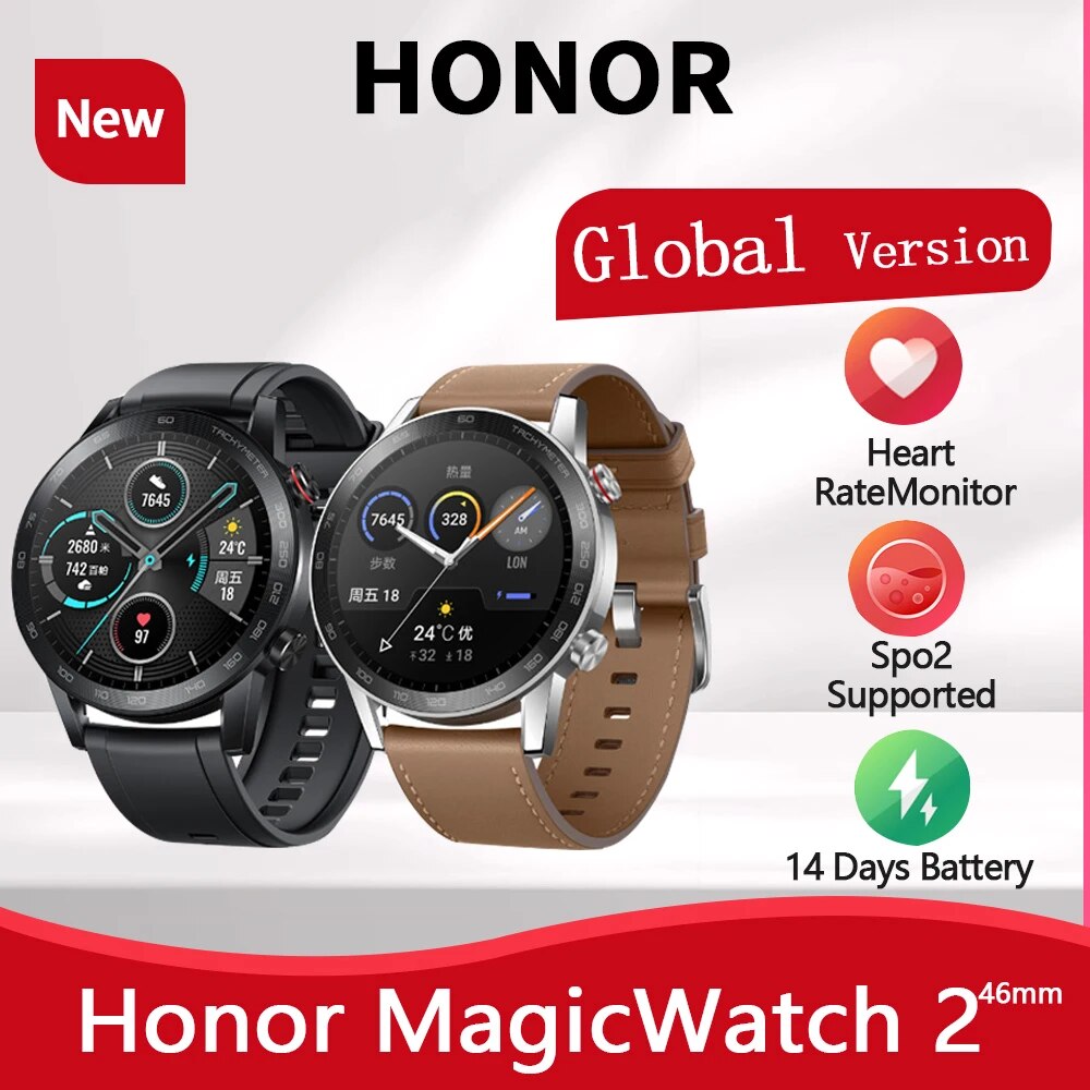  HONOR MagicWatch 2 46mm Smart Watch Global Version Bluetooth Calling Smartwatch 14 Days Battery Life Phone Call Heart Rate GPS 