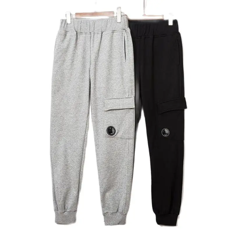 

Men Loose Sweatpants Classic Pocket Lenses Decorated Elastic Waist Trousers Men Casual Pants