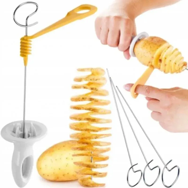 DIY Spiral Potato Cutter Vegetable Multi-Function Slicing Tool Kitchen BBQ Cooking Tools
