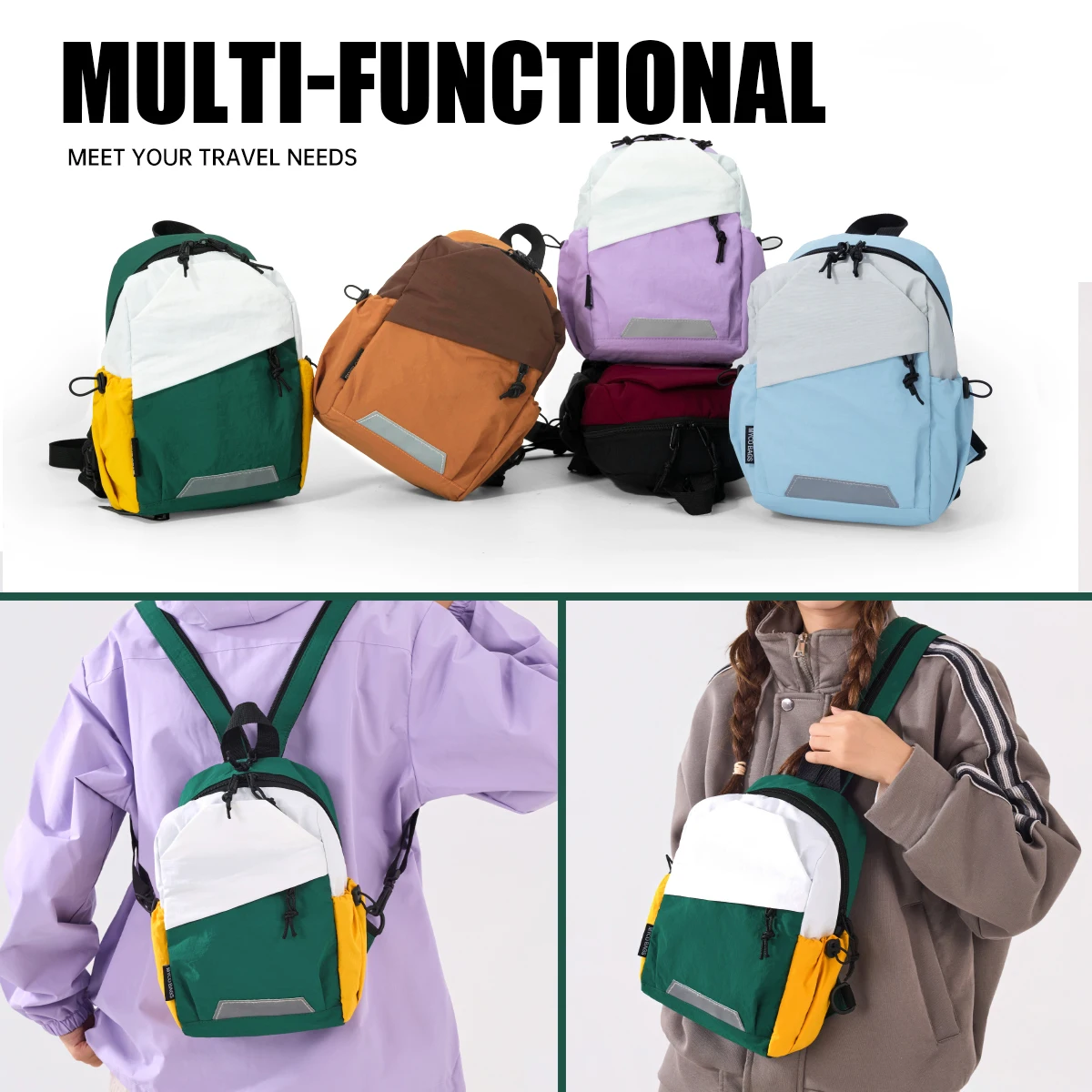 Single Shoulder Crossbody Bag for Men, Genuine Outdoor Small Lightweight Multifunctional Chest Bag, Casual Sports Bag, Women's Backpack, Hiking, Student Class, and Leisure Use