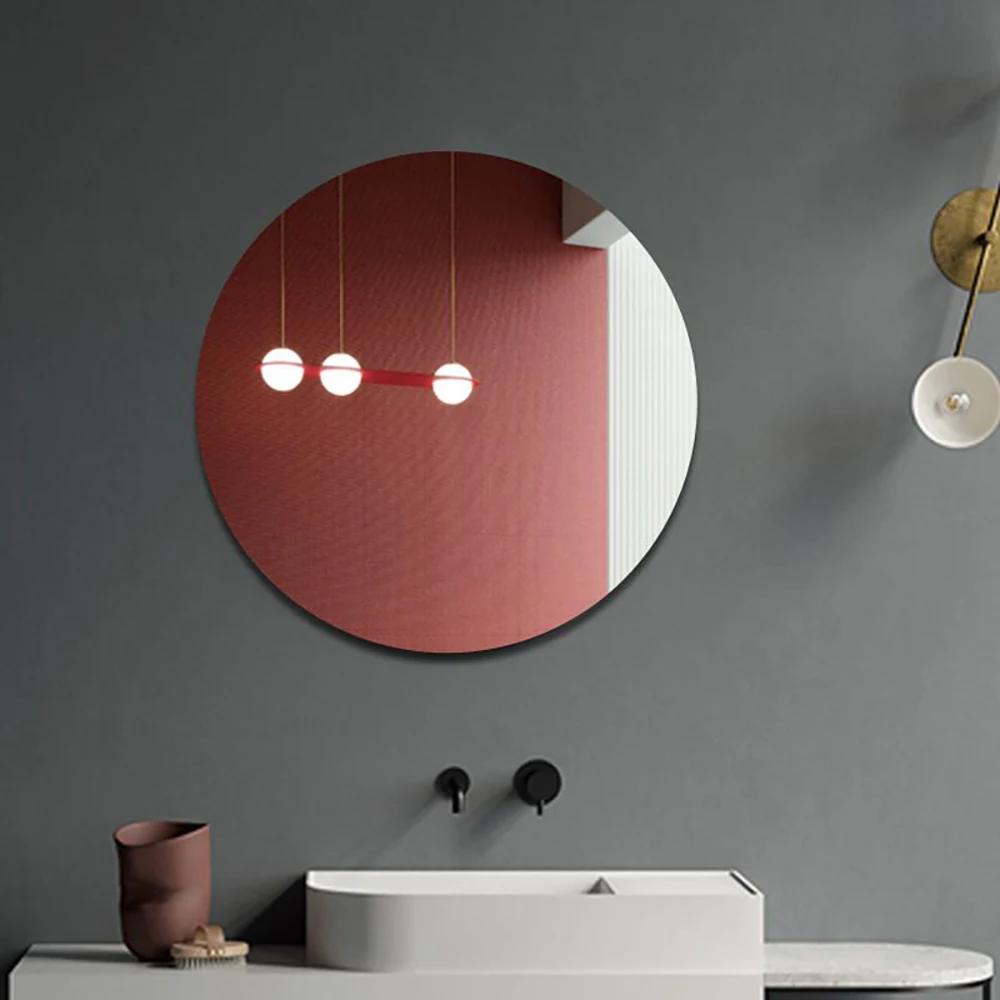 DIY Round Self-adhesive Acrylic Mirror Sticker Flexible Thickening Art Mirror Wall Decoration Kitchen Bathroom Wall Decoration