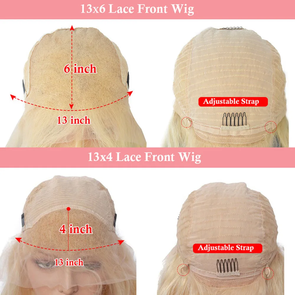 Transparent HD Lace 13x6 Frontal Wig Body Wave Blonde Ombre Wig Brazilian For Women Human Hair all for 1 real and free shipping