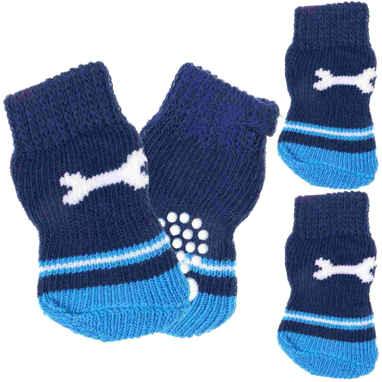 

2 Pairs Pet Socks Cute Paw Protectors for Small Dogs Breathable Puppy Winter Compact Cotton Replaceable