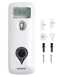 Wall-Mounted Automatic Air Freshener Dispenser, 300ML with LCD Control and Odor Eliminating Spray - White