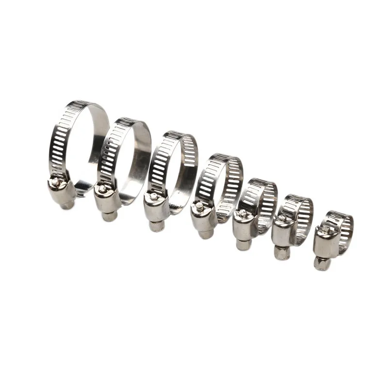 40/60/80pcs Hose Clamps Set Stainless Steel Adjustable Car Fuel Hose Pipe Clamp Worm Gear Clip