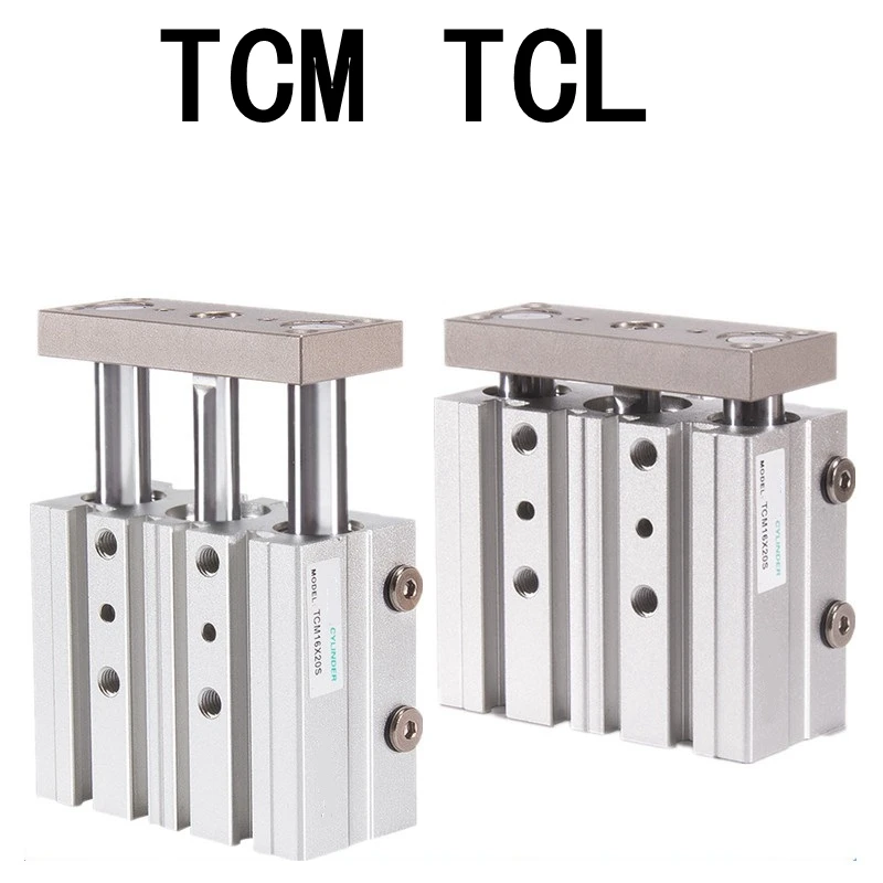 Tcm Tcl Cilindro Pneumático de Três Eixos com Haste de Guia Tcl20x20s Tcl20x25s Tcl20x30s Tcl20x40s Tcl20x50s Tcl20x75s Tcl20x100s 125s