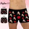Custom Personalized Men's Underwear with Photo Face Boxer Briefs Fashion Love Heart Printed Men's Underwear Valentine's Day Gift 3